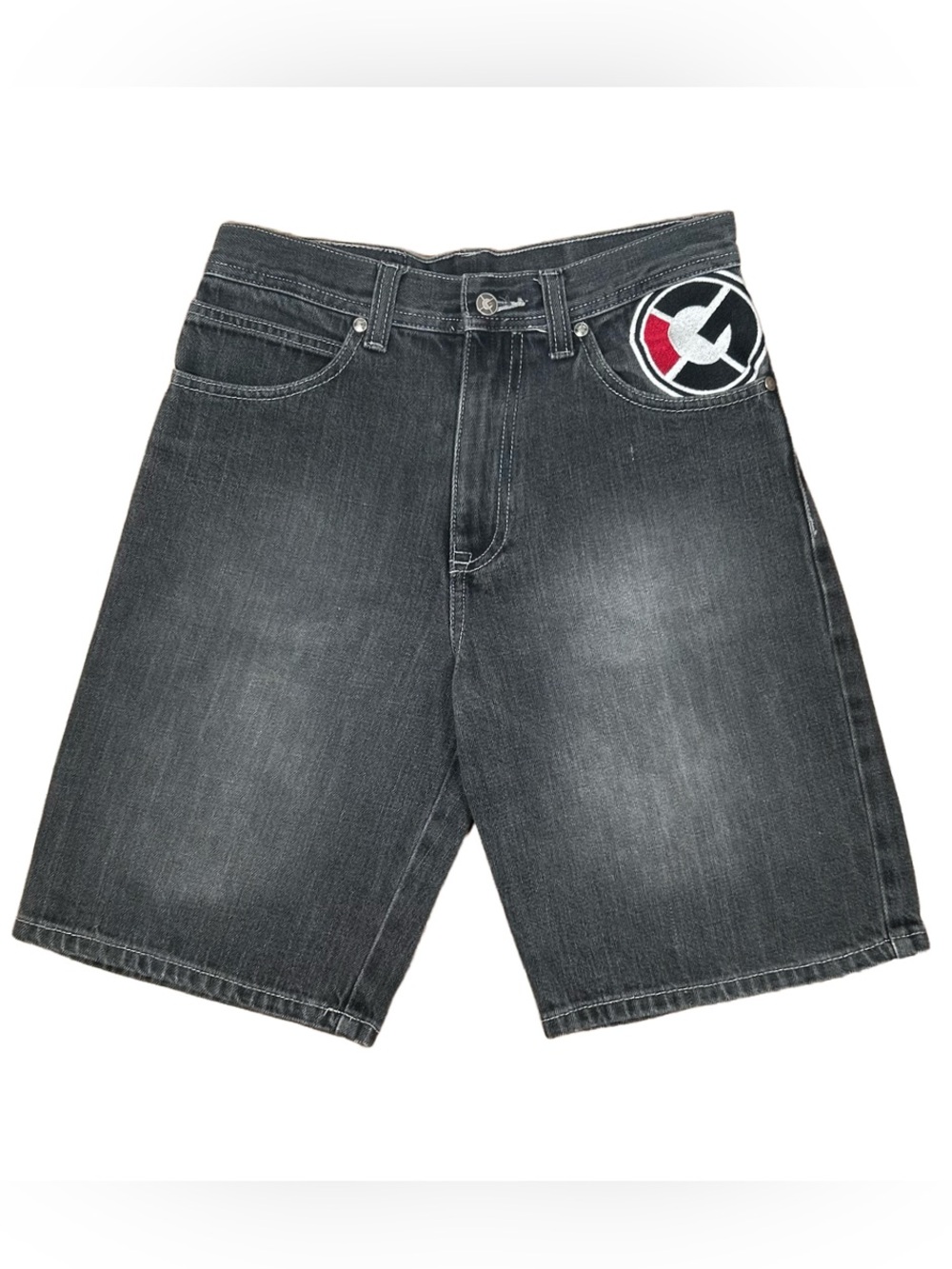 VINTAGE 2000s G-Unit Boys’ Graphic Logo Black Denim Jean Shorts Size 10